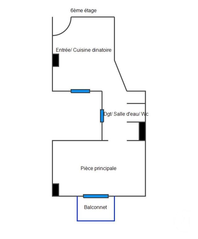 Appartement F1 bis à vendre - 2 pièces - 14.55 m2 - PARIS - 75010 - ILE-DE-FRANCE - Century 21 Bonsergent