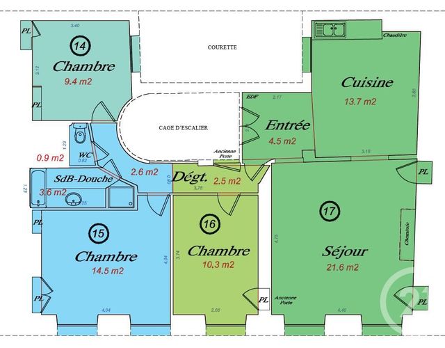 Appartement F4 à vendre - 4 pièces - 83.08 m2 - PARIS - 75010 - ILE-DE-FRANCE - Century 21 Bonsergent